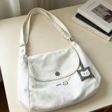  Túi Xách Tote Vải Canvas Màu Trắng Họa Tiết Gấu 