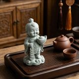  Tượng Đồng Tử Chiêu Tài Cao 9cm 