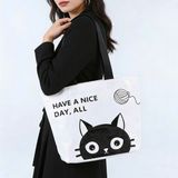  Túi Tote Trong Suốt Họa Tiết Mèo Đen Dễ Thương 