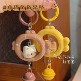  Móc Khóa Hình Mèo Nằm Trong Vòng Cá Dễ Thương 