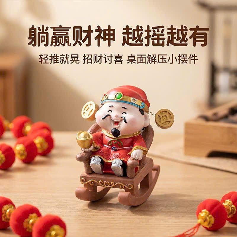  Tượng Trang Trí Thần Tài Ngồi Ghế Lắc 