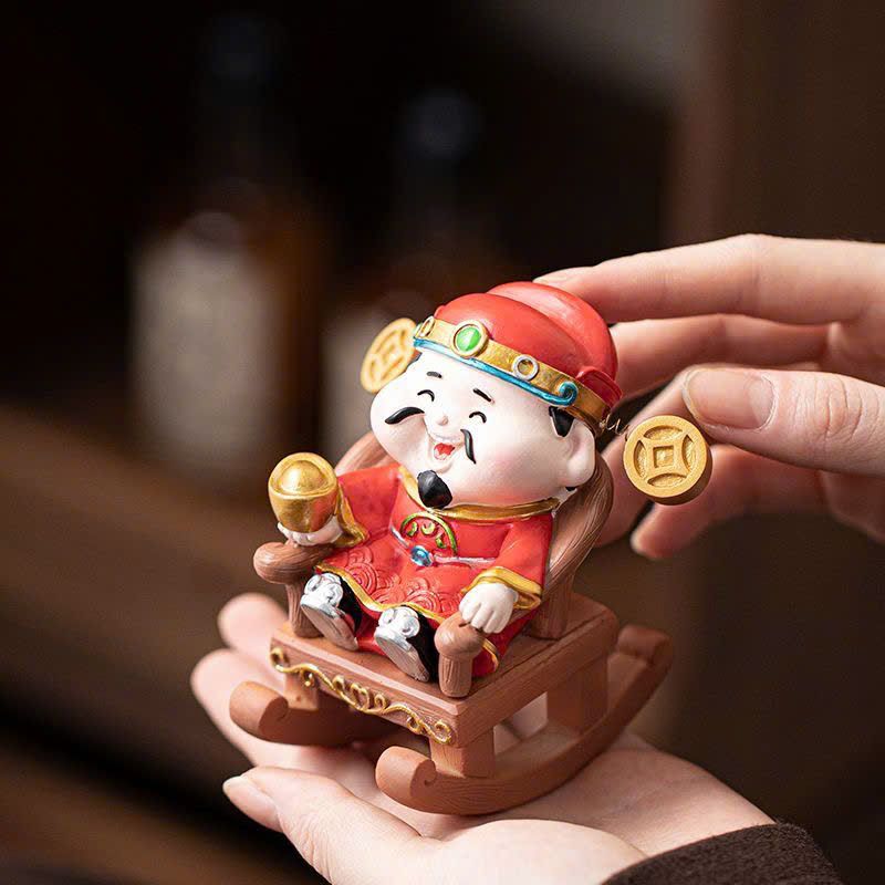  Tượng Trang Trí Thần Tài Ngồi Ghế Lắc 