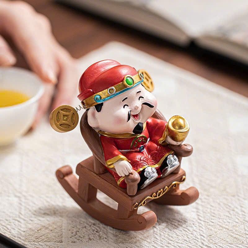  Tượng Trang Trí Thần Tài Ngồi Ghế Lắc 