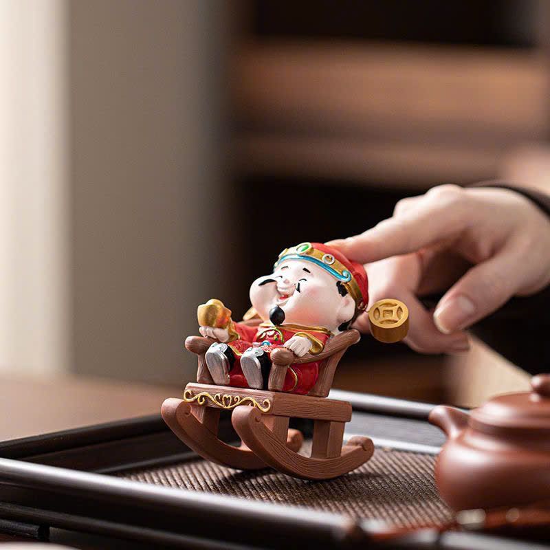  Tượng Trang Trí Thần Tài Ngồi Ghế Lắc 