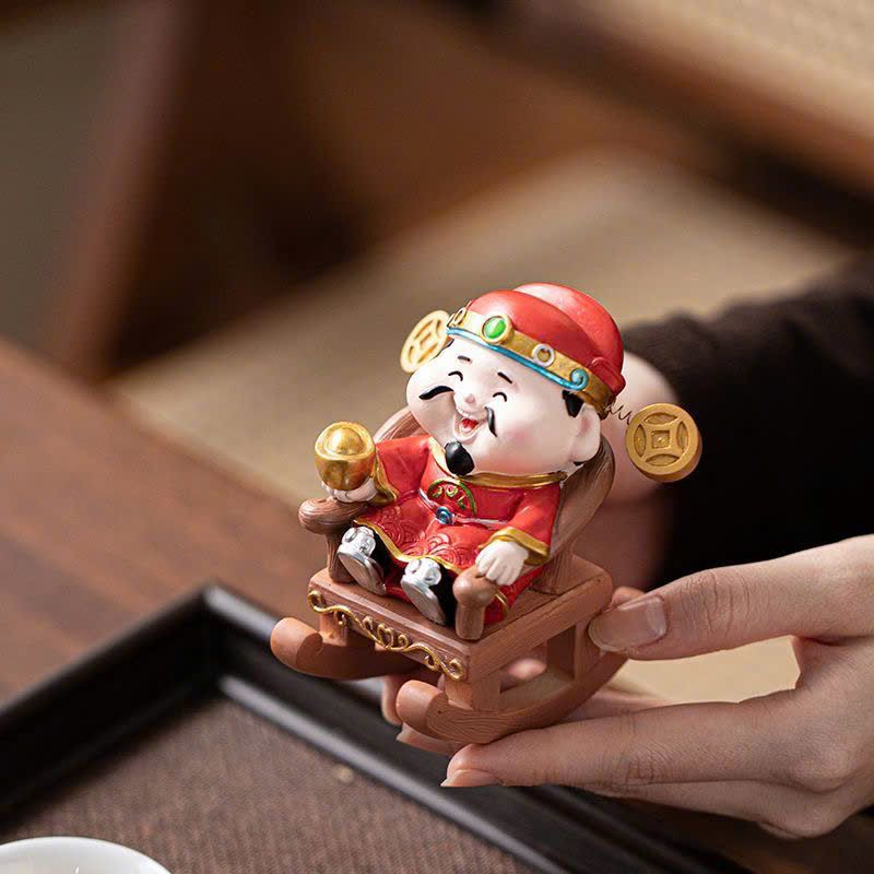  Tượng Trang Trí Thần Tài Ngồi Ghế Lắc 