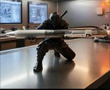  Đế Giữ Bút Ninja In Khối 3D Màu Đen 