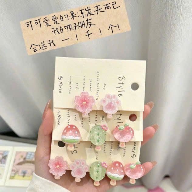  Sét Kẹp Tóc Hình Hoa Và Kem Dễ Thương 