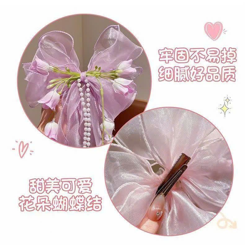  Kẹp Tóc Đính Nơ Voan 