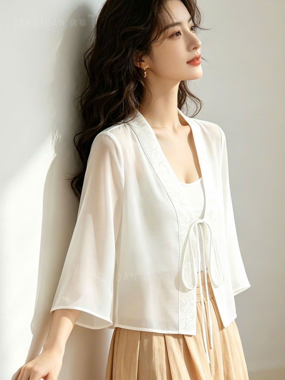  Áo Khoác Cardigan Lửng Mỏng Tay Lỡ 