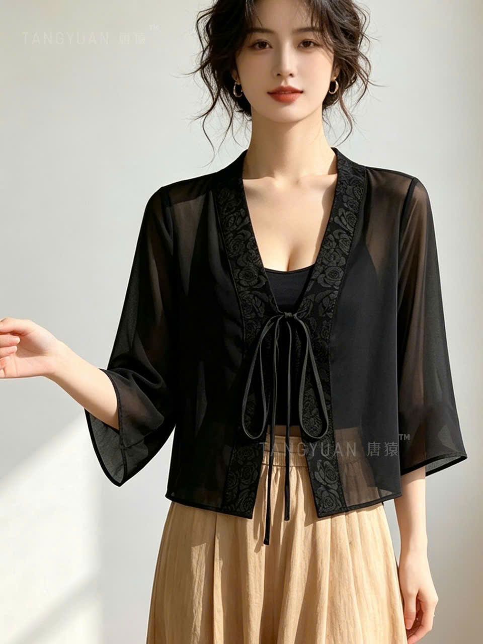  Áo Khoác Cardigan Lửng Mỏng Tay Lỡ 