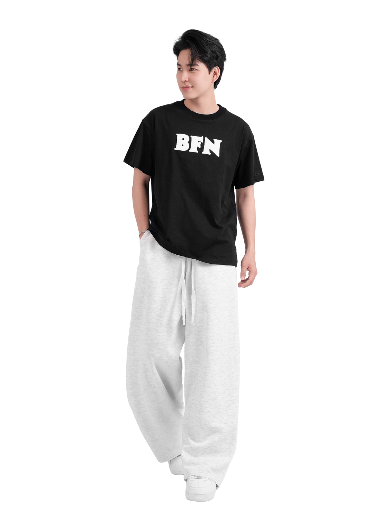 Áo Thun Thêu Xù Chữ Brand BFN Nỉ Bông - BFTS011