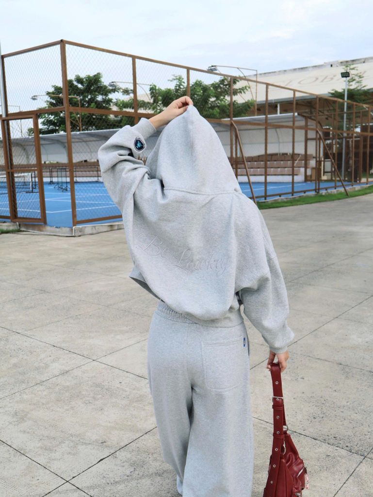 Set Hoodie Zip Boxy BFN BLUE - BFHDZSET001