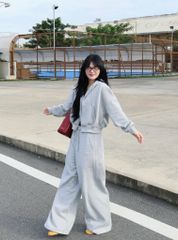 Set Hoodie Zip Boxy BFN BLUE - BFHDZSET001