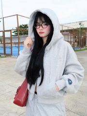 Set Hoodie Zip Boxy BFN BLUE - BFHDZSET001