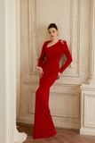  VALORIA Draped Column Maxi Dress 