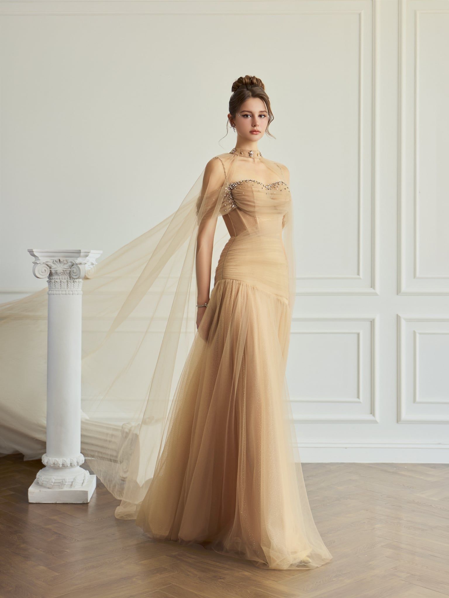  Aliora Tulle Mermaid Off-Shoulder Dress 