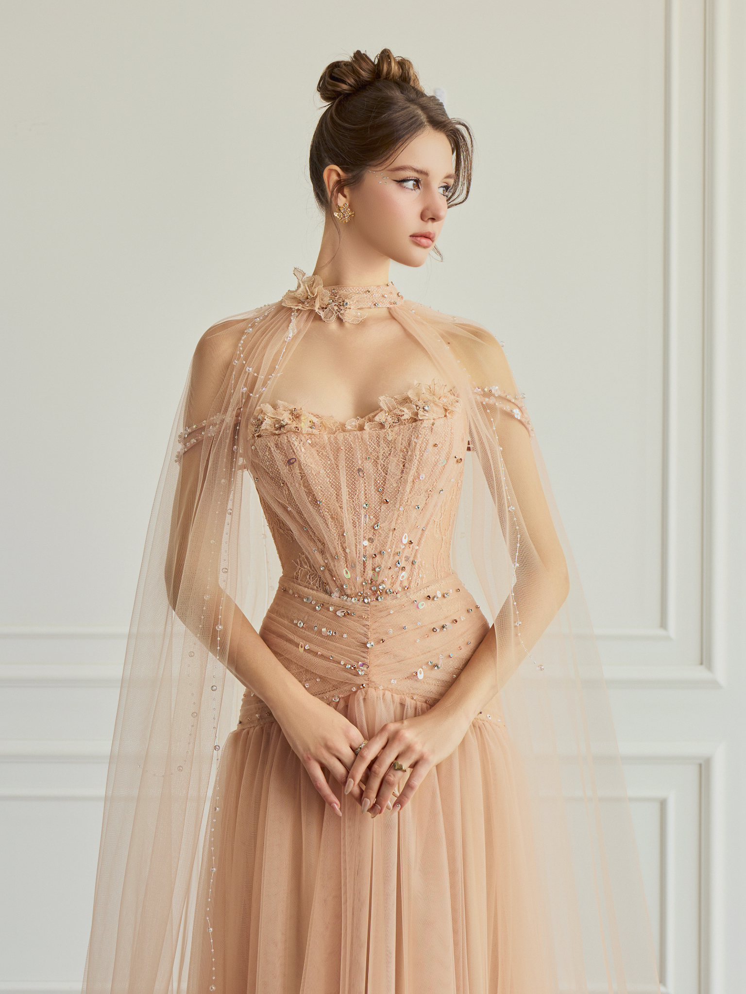  Estrel Tulle A-Line Off-Shoulder Dress 