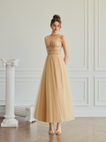  Isolde Embellished Tulle Illusion Neckline Dress 