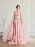  Evan Sequin Corset Halter Neckline Dress 