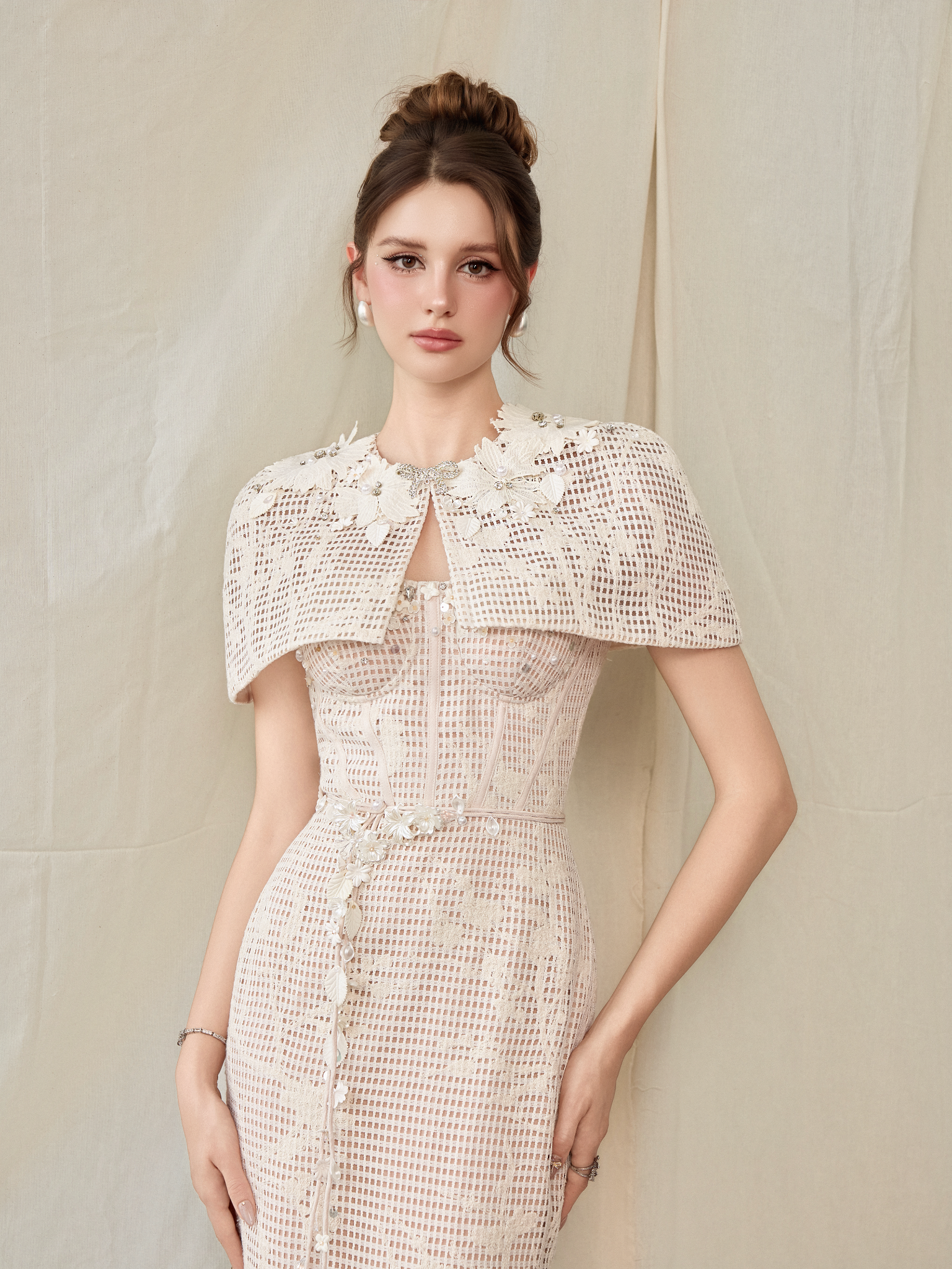  Kalina Floral Lace Embellished Bolero 
