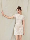  Margot Floral Lace Embellished Mini Dress 