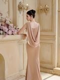  Silvaréa Champagne Pink Draped Mermaid Dress 