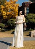  Glacyn Off-Shoulder Tulle Gown with Detachable Cape Sleeves 