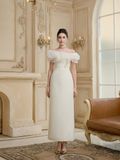  Petaline Off-Shoulder Organza Midi Dress 