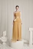  Frosella Bronze Brown Tulle One-Shoulder Dress 