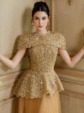  Ivresse Gold Sequin Embellished Bolero 