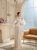  Solstice Poet Sleeve Embellished Sheer Cape 