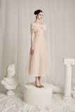  Helika Cream Organza Off Shoulder Dress 