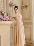  Orélia Nude Peach Chantilly Lace Corset Dress 