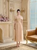  Orélia Nude Peach Chantilly Lace Corset Dress 