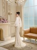  Solstice Poet Sleeve Embellished Sheer Cape 