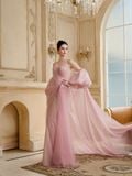  Paléa High-Gloss Organza Maxi Cape 
