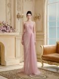  Paléa Pink Mesh Sequin Floor Length Dress 