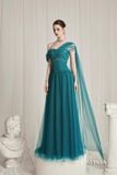  Andromé Mallard Green Soft Mesh Gown Dress 