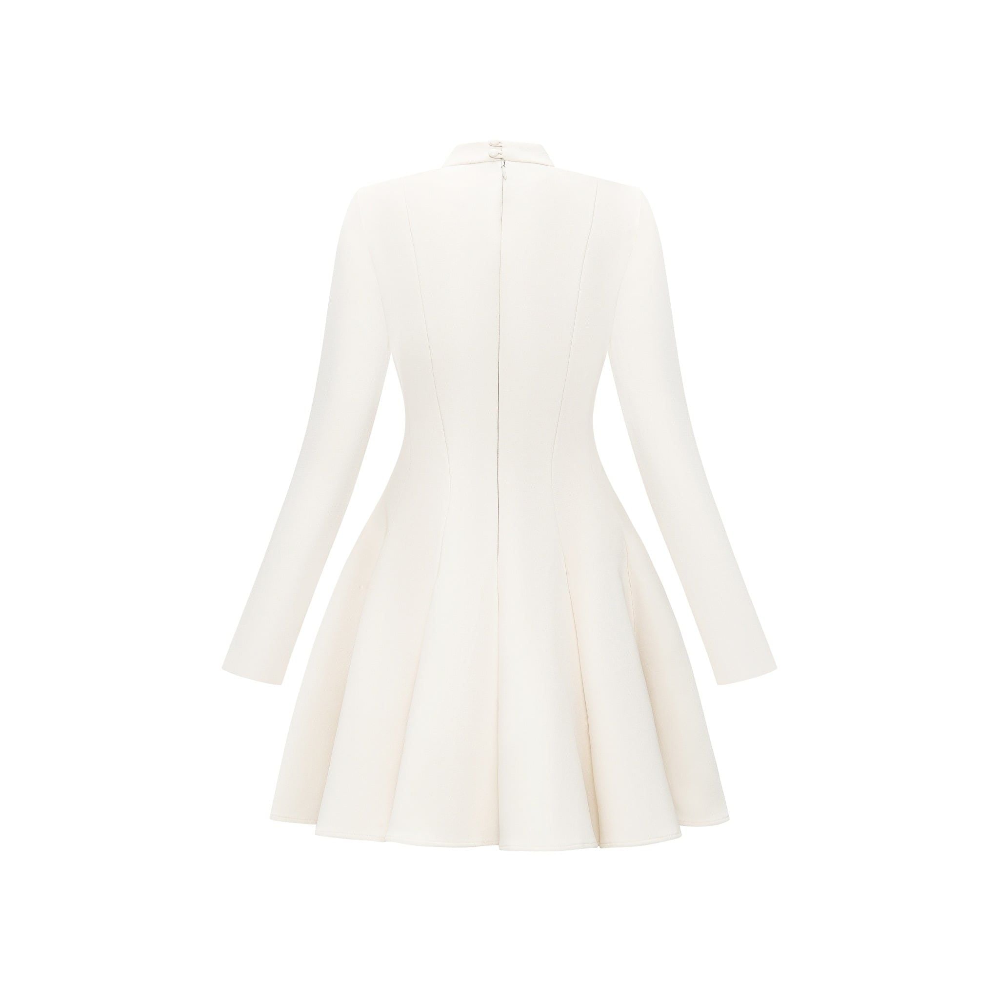  Nivora Cream Lace Flared Mini Dress 