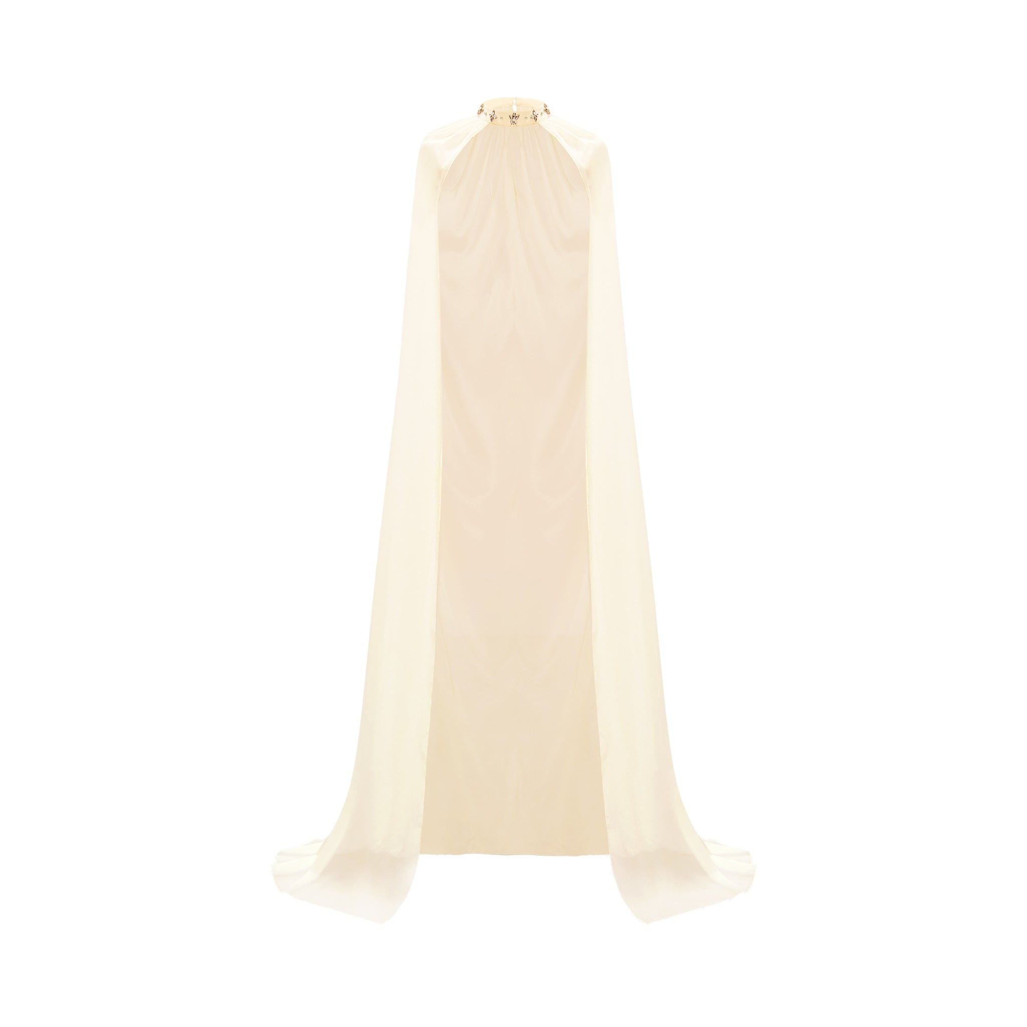  Glacyn Detachable Tulle High-Neck Cape 