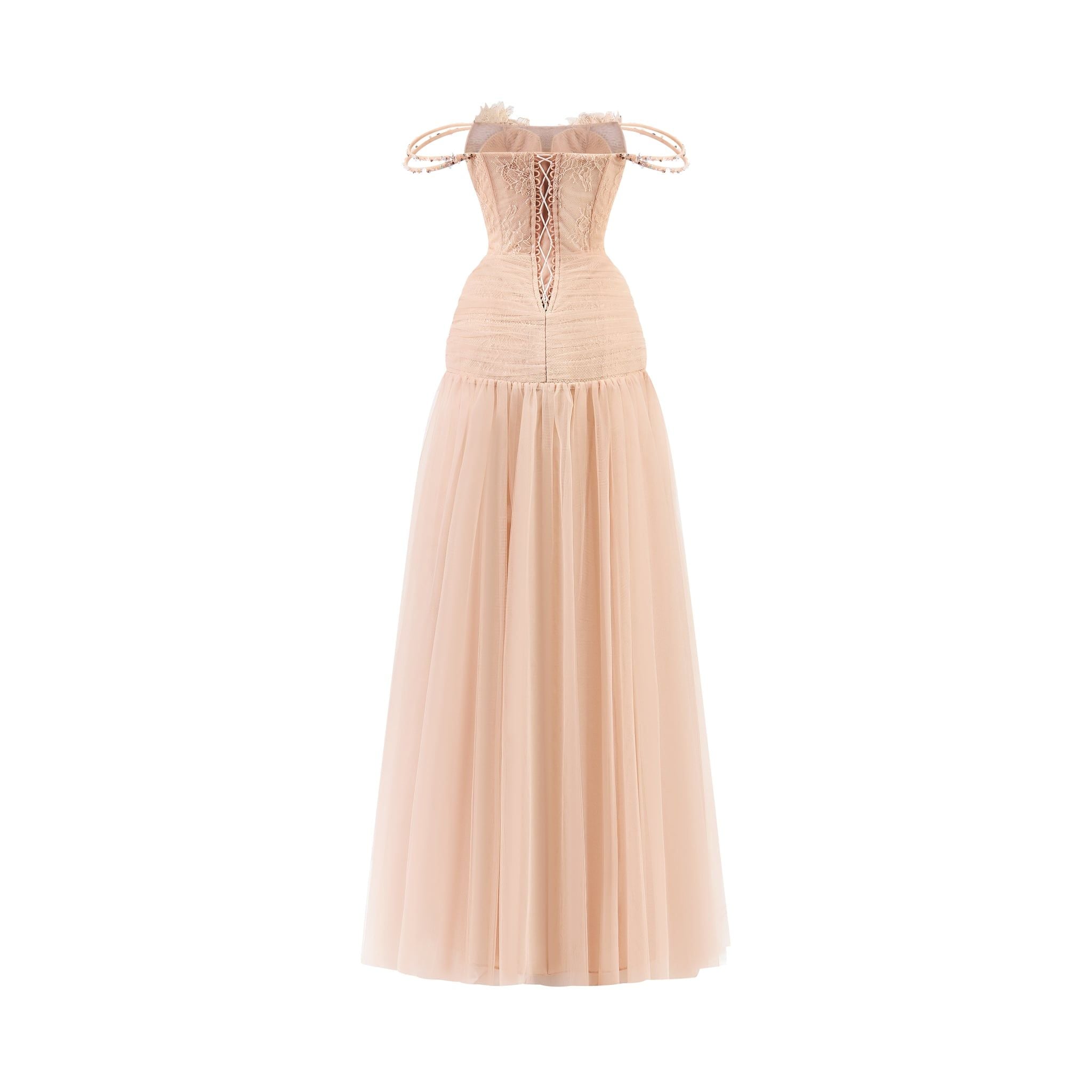  Estrel Tulle A-Line Off-Shoulder Dress 