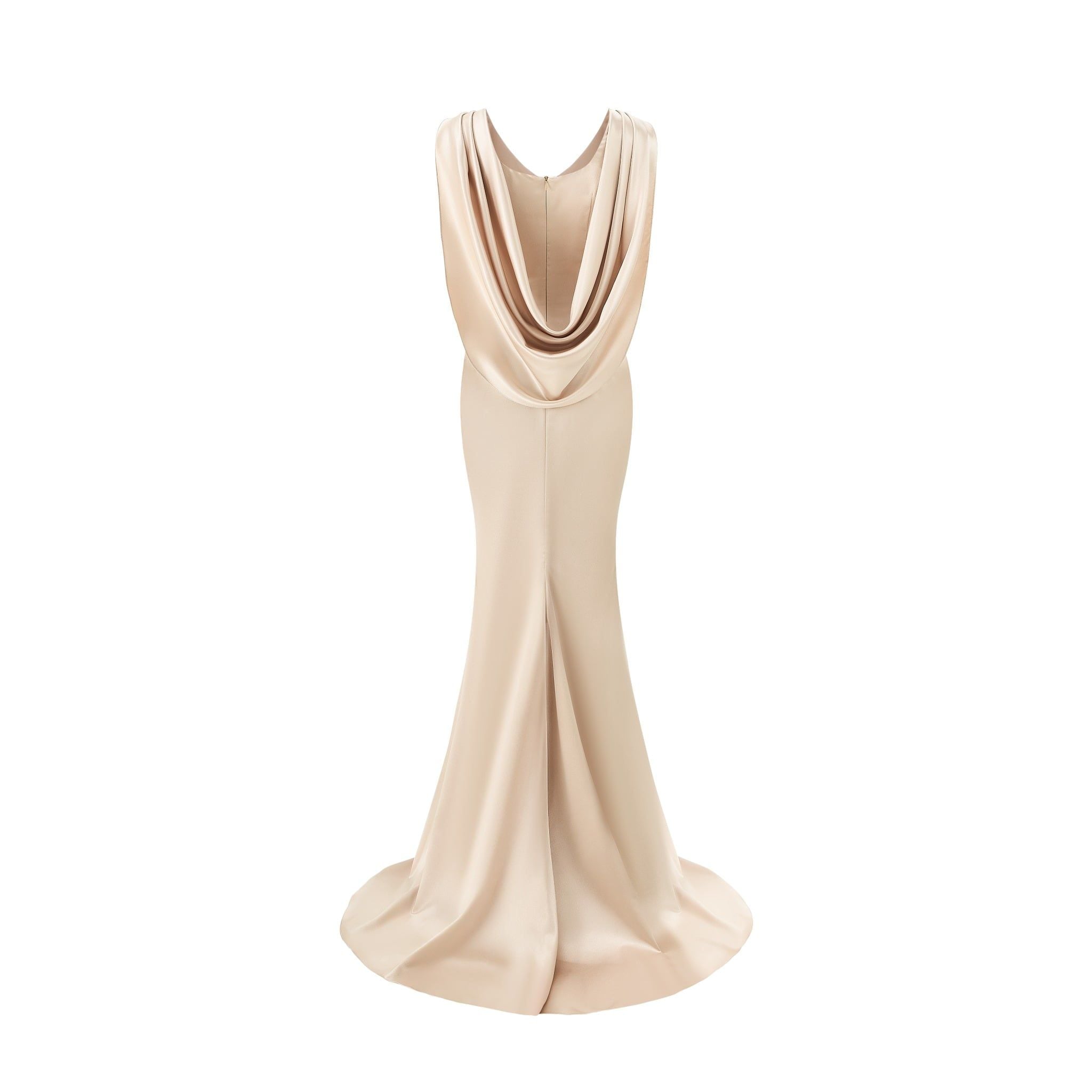  Silvaréa Champagne Pink Draped Mermaid Dress 