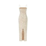  Kalina Floral Lace Embellished Midi Dress 