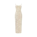  Kalina Floral Lace Embellished Midi Dress 