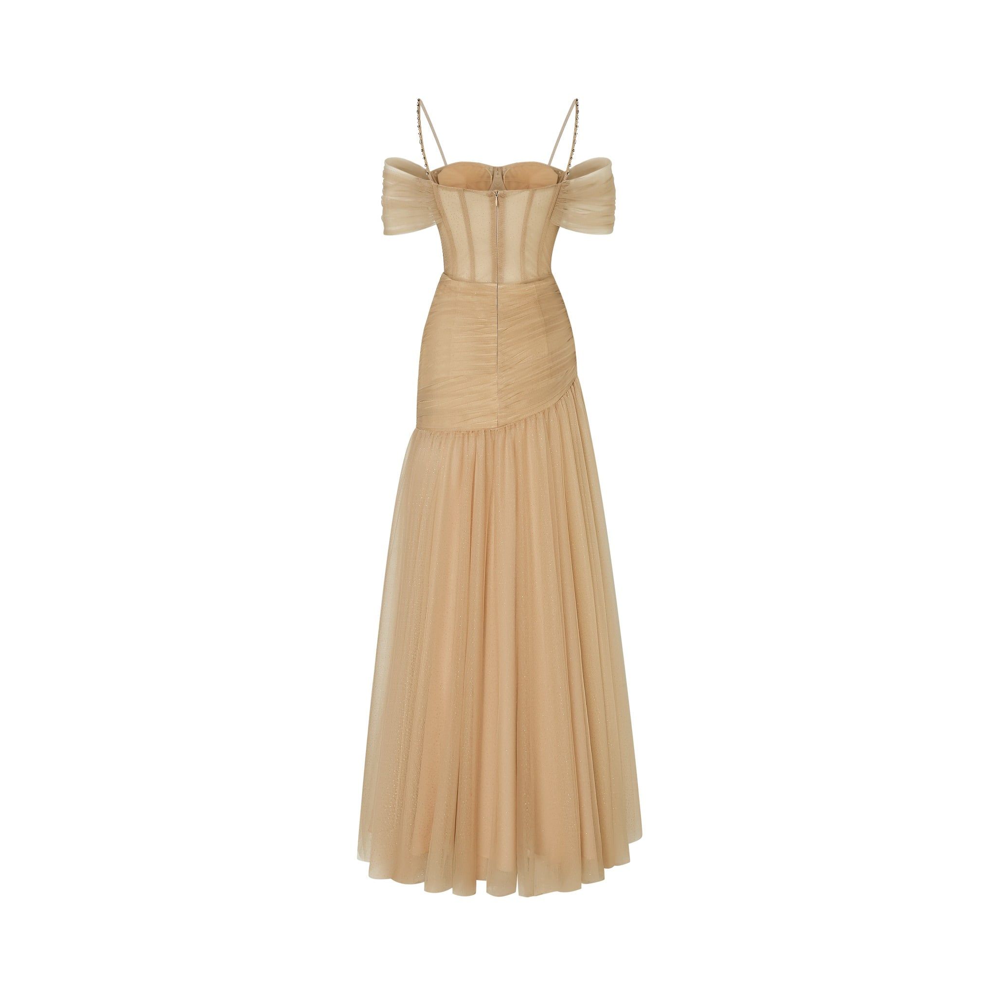  Aliora Tulle Mermaid Off-Shoulder Dress 