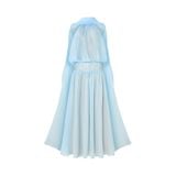  Aster Blue Pastel Silk Corset Draped Maxi Dress 