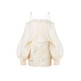  Linnea Puff Sleeve Floral Lace Corset Mini Dress 