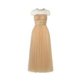  Isolde Embellished Tulle Illusion Neckline Dress 