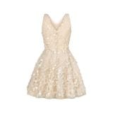  Aven Floral Lace V-Neck Embellished Mini Dress 