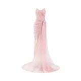 Paléa Pink Mesh Sequin Floor Length Dress 